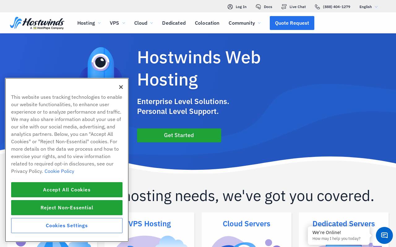 HostWinds 官网截图